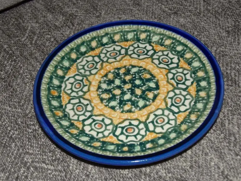 Ceramika Artystyczna Polish Pottery Tea Set with Teapot, Cup, and Saucer